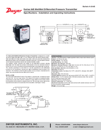 Thumbnail of document Manual - 645 Wet/Wet Differential Pressure Transmitter